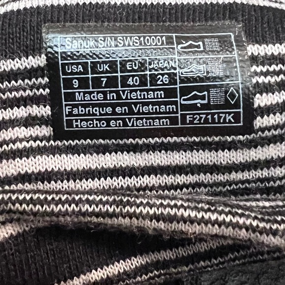 Sanuk Yoga Sling 2 Sandals Women’s Size 9 Black White Stripe Comfy Shoes - Picture 6 of 6